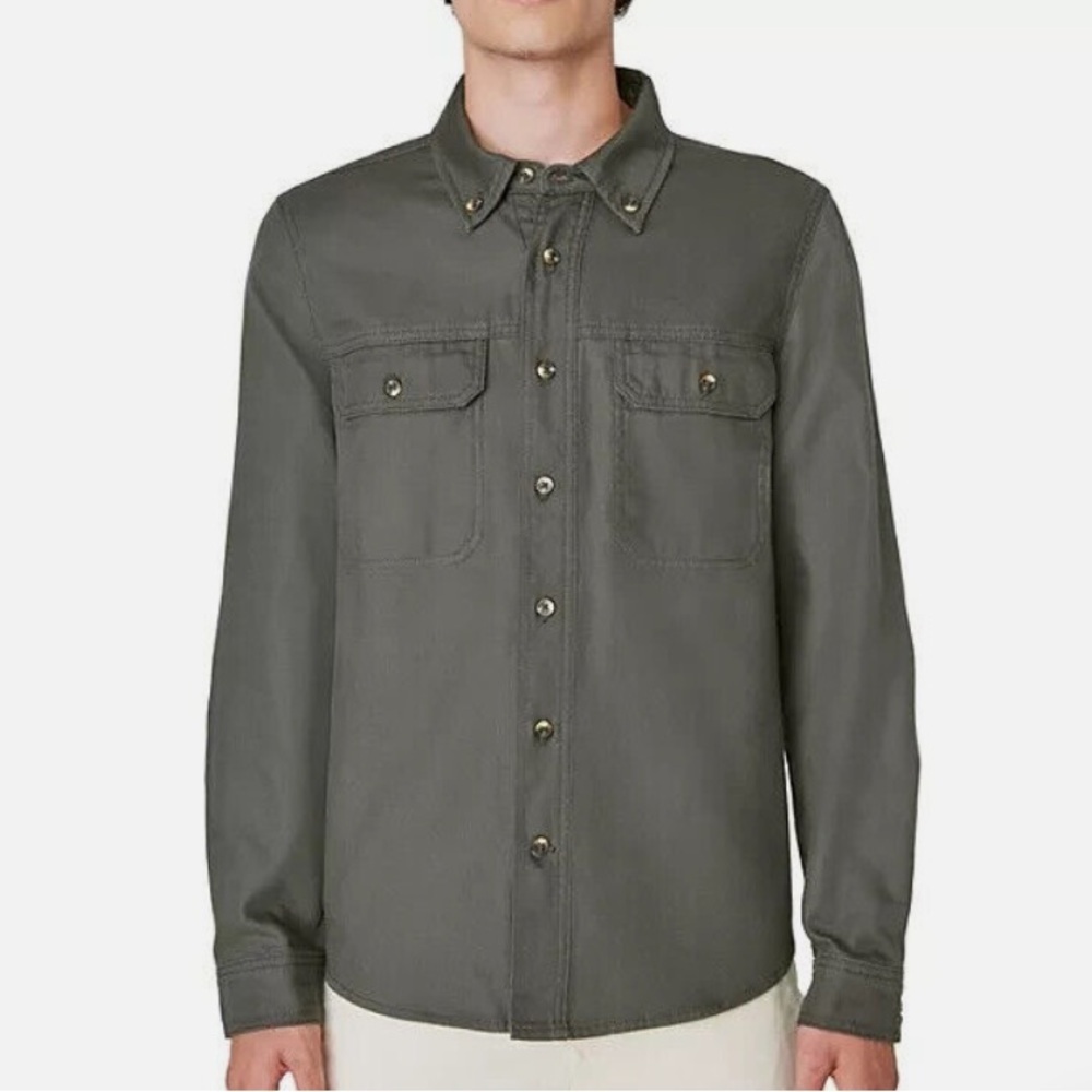 Lucky Brand Raven Canvas Heavy Cotton Overshirt Shacket Button Down Collar L